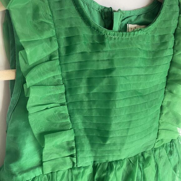 TRISH SCULLY Girls’ Emerald Green Ruffle Party Formal Designer Dress Kids Sz 8Y - Picture 4 of 8
